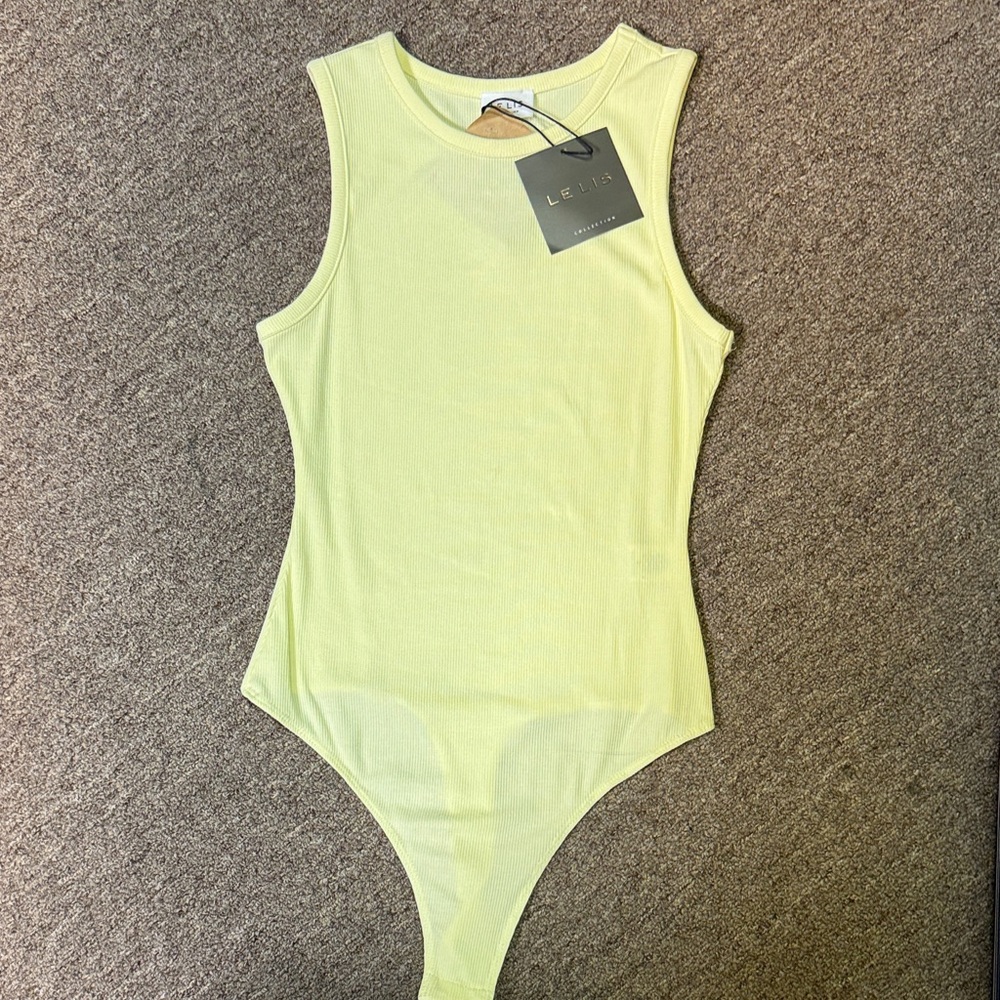Le Lis Light Yellow Sleeveless Bodysuit